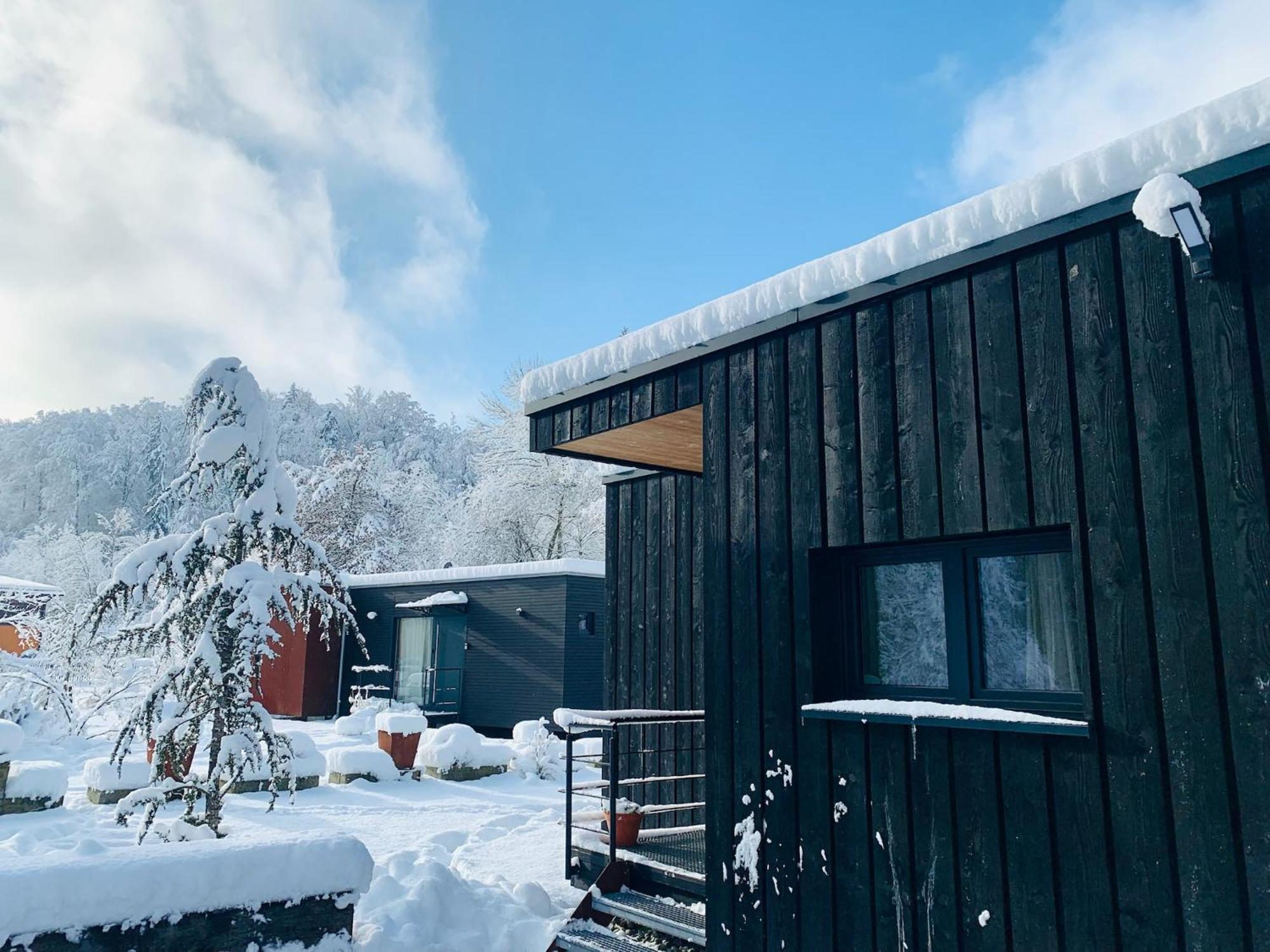 Hjem - Tiny Homes Direkt Am Wald Zwischen Allgaeu & Bodensee Bergatreute ภายนอก รูปภาพ